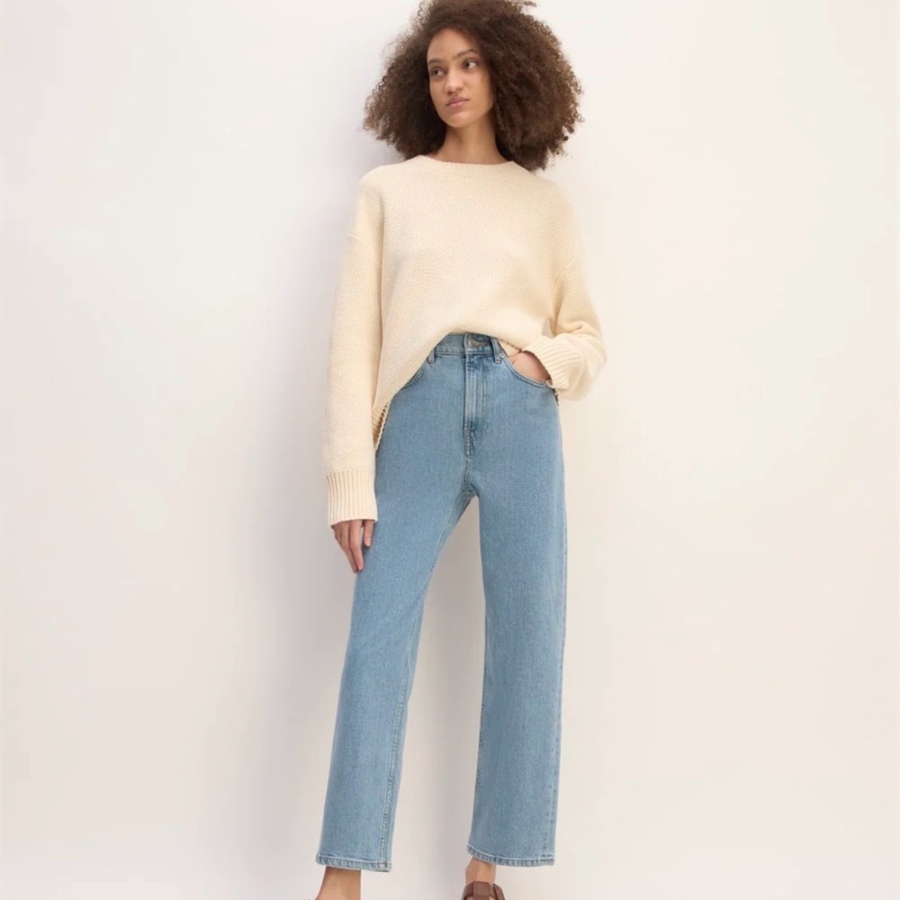 Everlane Light Blue Organic Cotton Jeans The Way High Jeans For Women - Picture 2 of 9